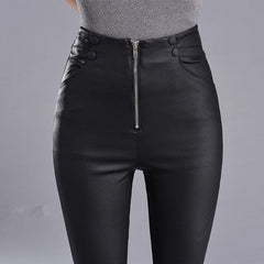 Skinny High Waist Leather Legging
