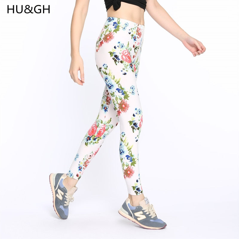 High Quality Print Flower Casual Legging