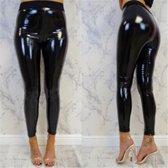 Women Shiny Leggings Wet Look
