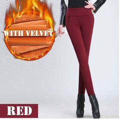 Lady Casual Leggings Winter Warm Velvet