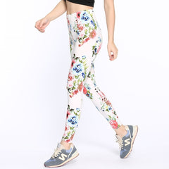 Flowers Printing High Waist Leggings