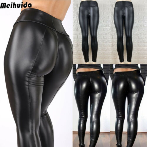 Black Wet Look Faux Leather Legging