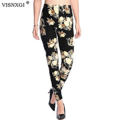 Rose Flower Printed Leggings