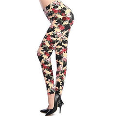 Rose Flower Printed Leggings