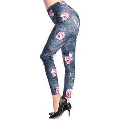 Rose Flower Printed Leggings
