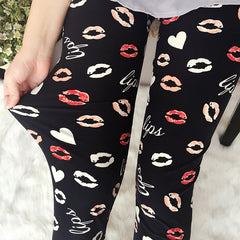 Fashion Floral Printing Elastic Leggings