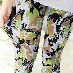 Fashion Floral Printing Elastic Leggings