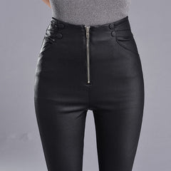 Skinny High Waist Leather Legging