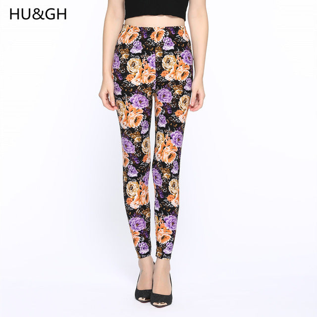 High Quality Print Flower Casual Legging