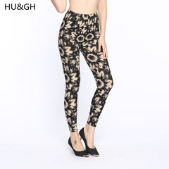 High Quality Print Flower Casual Legging
