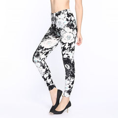 Flowers Printing High Waist Leggings