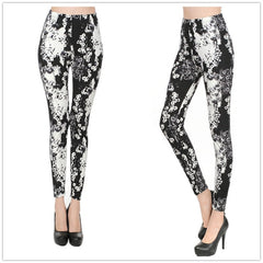 Flowers Printing High Waist Leggings