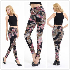 Flowers Printing High Waist Leggings