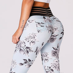 Daisy Printed Sports Booty Leggings