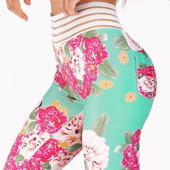 Daisy Printed Sports Booty Leggings