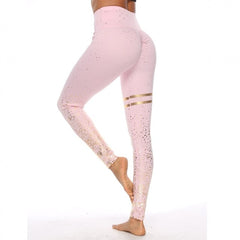 Women Pink High Waist Booty Leggings
