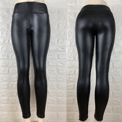 Black Wet Look Faux Leather Legging